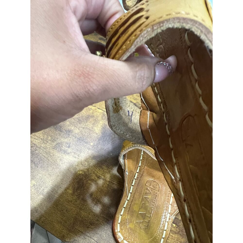 Jari Braids Men sz 9.5 Kholapuri Chappal Sandal 1010 - Picture 6 of 7